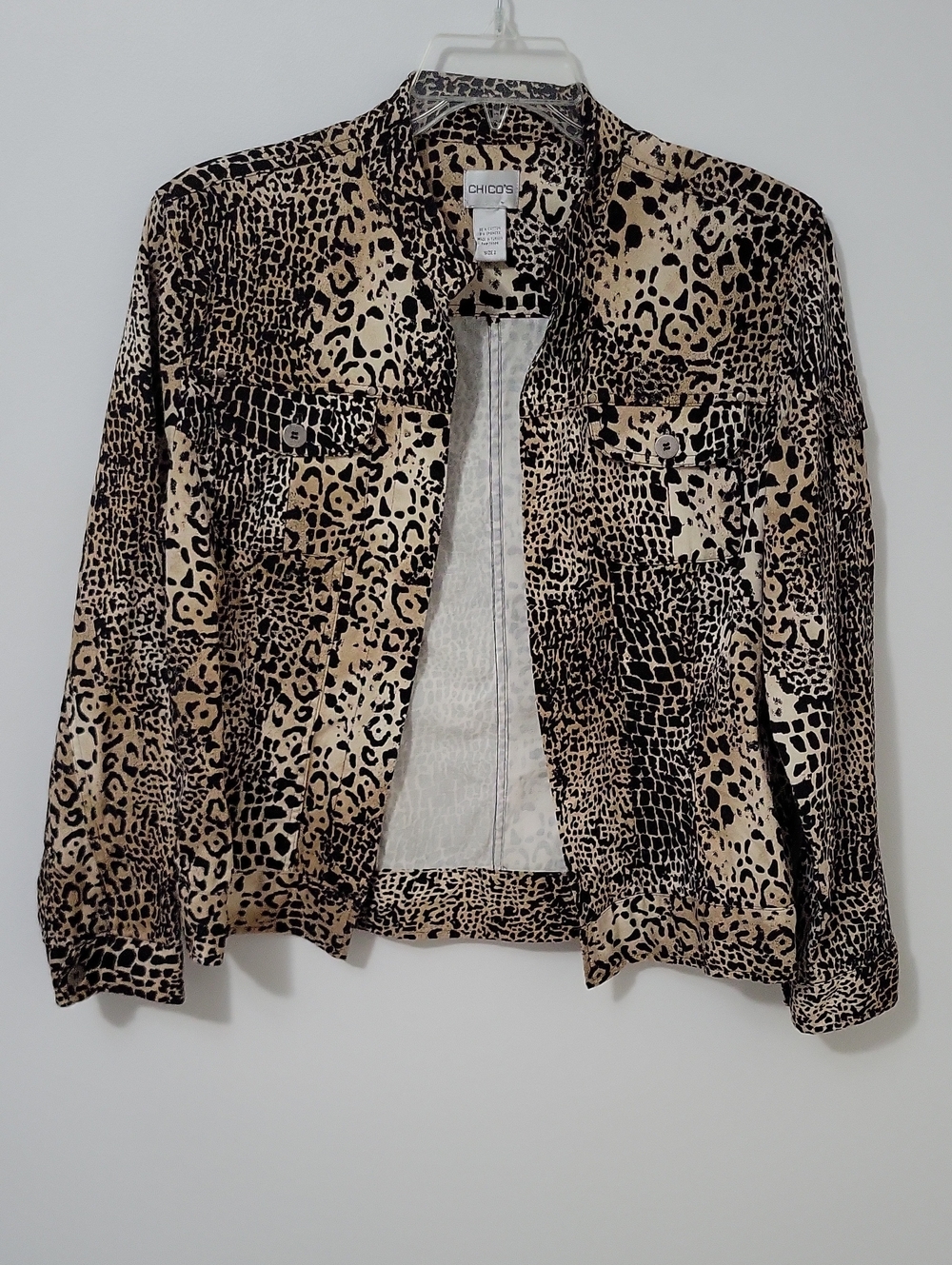 Chico's Animal Print Open-front Jacket, Size 2
